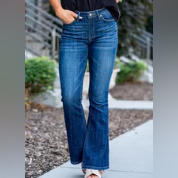 KanCan Dark Blue Flare Jeans - Picture 2 of 3